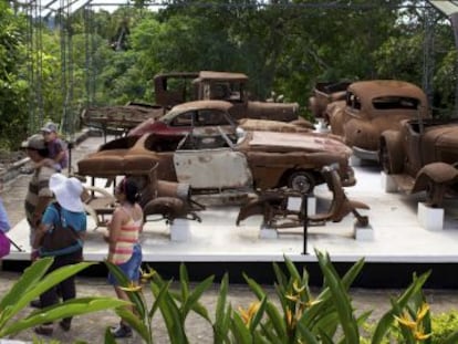 Some of Pablo Escobar's vehicles on display at Hacienda Nápoles.