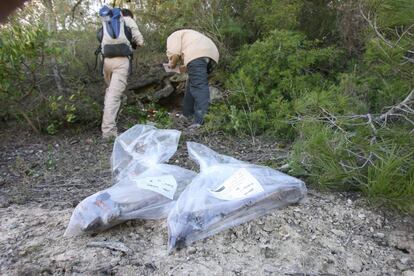 Restes humanes presumiblement de la Batalla de l'Ebre prop de Camposines (Tarragona).