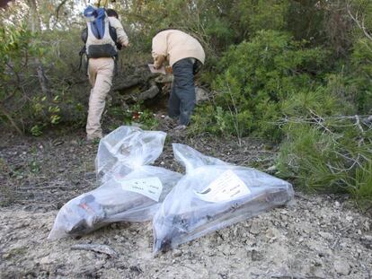 Restos humanos presumiblemente de la Batalla del Ebro hallados cerca de la localidad de Camposines (Tarragona).