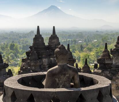 El templo budista de Borobudur, en la isla de Java (Indonesia).