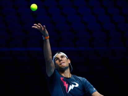 Nadal, durante un entrenamiento en Londres.