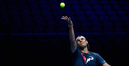 Nadal, durante un entrenamiento en Londres.