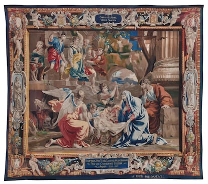 'La natividad', tapiz de 1652-64. Taller de Pierre Damour, Charles Poërson.