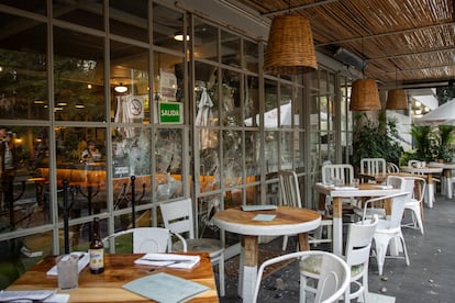 Uno de los restaurantes de la colonia Roma, este viernes.
