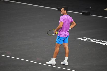 Carlos Alcaraz, durante el partido.