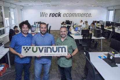 Nico Bour, Albert García y Albert López, socios y fundadores de Uvinum.