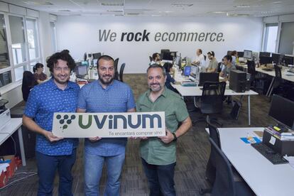 Nico Bour, Albert Garc&iacute;a y Albert L&oacute;pez, socios y fundadores de Uvinum. 