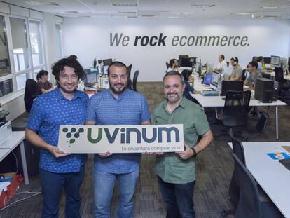 Nico Bour, Albert Garc&iacute;a y Albert L&oacute;pez, socios y fundadores de Uvinum. 