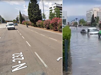 Vídeo | El antes y el después de la tromba de agua en Zaragoza