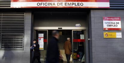 An unemployment office in Madrid.