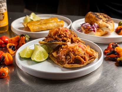 Los panuchos, tacos y torta de cochinita pibil de El Turix.