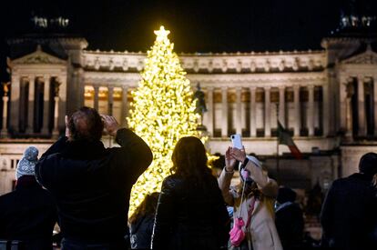 Inauguración en Roma del árbol de Navidad el Ayuntamiento el pasado martes.