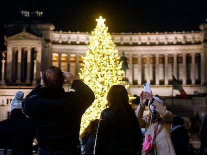 Inauguración en Roma del árbol de Navidad el Ayuntamiento el pasado martes.