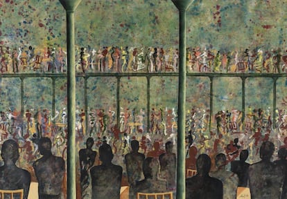 Una de les pintures de Xavier Prat, El baile II.