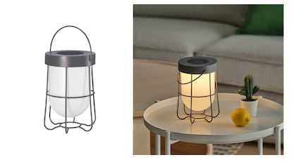 Black table lamp.
