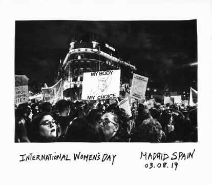 Manifestación con motivo del Día Internacional de la Mujer, en Madrid (España), el 8 de marzo de 2019.