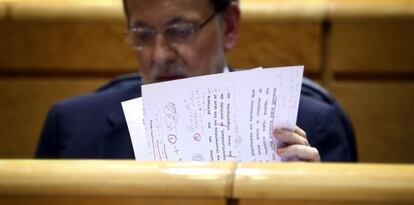 Mariano Rajoy, durante el pleno del Congreso.