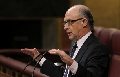 Montoro, en un momento de su intervención en el Congreso.