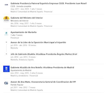 Скриншот профиля Альвареса Меаны в LinkedIn
