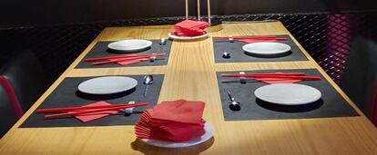 Detalle de una mesa de Nakeima.