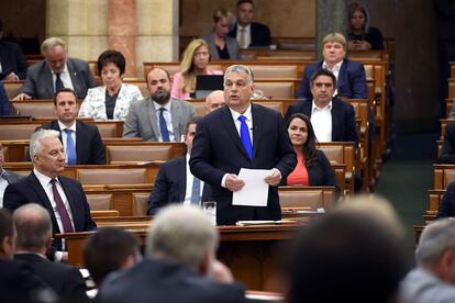 Viktor Orbán, el pasado 27 de abril en el Parlamento húngaro, en Budapest.