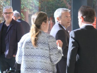 El expresidente de la CAM, Modesto Crespo, a su llegada a la Audiencia Provincial de Alicante.