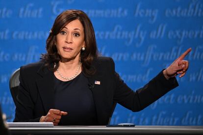 La senadora Kamala Harris durante una de sus participaciones. 