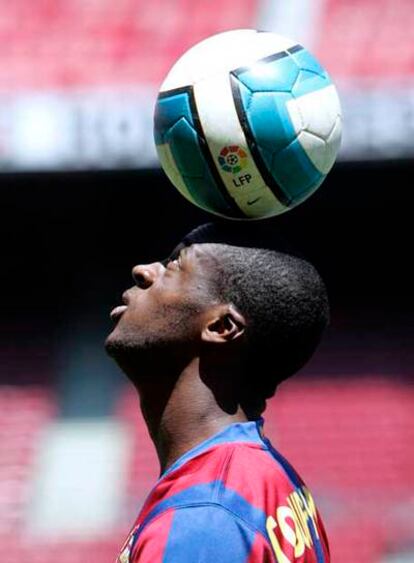 Touré Yaya, en su presentación con el Barça.