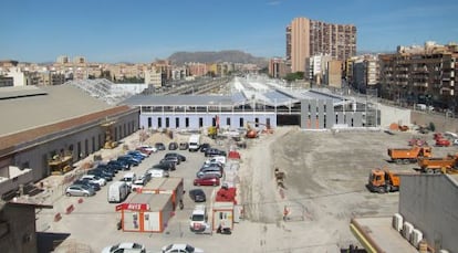 Obras de la nueva estaci&oacute;n del AVE en Alicante. 