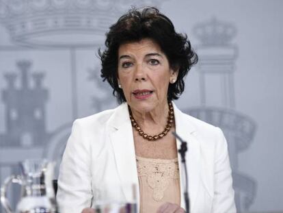 La ministra Portavoz, y de Educación y Formación Profesional, Isabel Celaá.