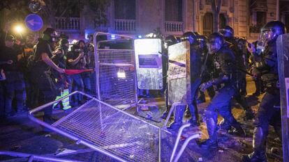 Disturbios de la noche del martes en Barcelona.