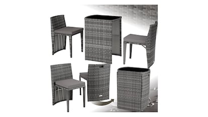 Terraza a punto sobre fondo blanco.