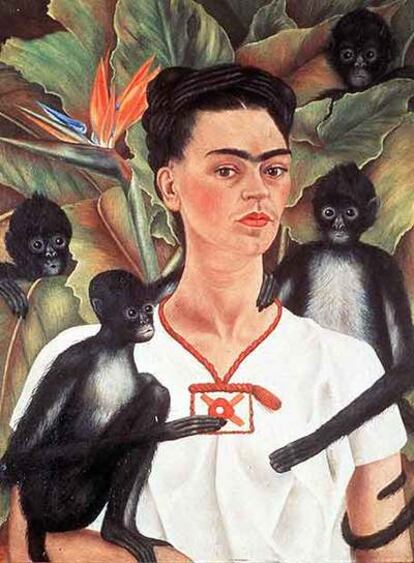 Autorretrato con monos, de Frida Kahlo.