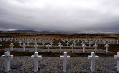 El cementerio de Darwin en las Islas Malvinas, en una foto de archivo.