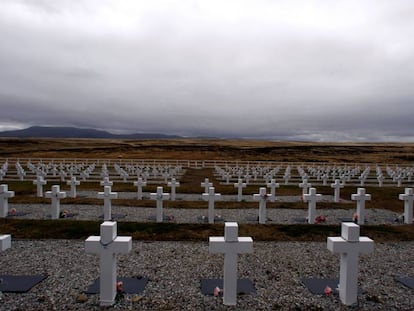 El cementerio de Darwin en las Islas Malvinas, en una foto de archivo.