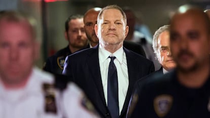Harvey Weinstein a su llegada al tribunal penal en Nueva York