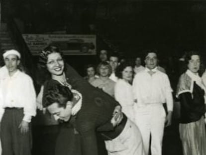 Pareja de un torneo de baile en el Olympia en marzo de 1934.