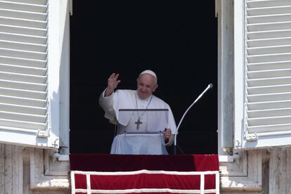 El papa Francisco, durante el último rezo dominical del Angelus.
