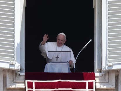 El papa Francisco, durante el último rezo dominical del Angelus.