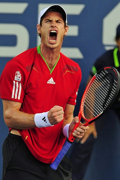 Murray celebra un punto durante el partido ante Haase.