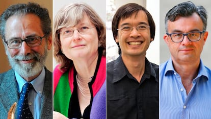 Los matemáticos Yves Meyer, Ingrid Daubechies, Terence Tao y Emmanuel Candès, ganadores del Princesa de Asturias de Investigación Científica y Técnica 2020.