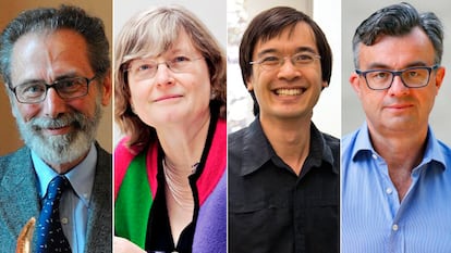 Los matemáticos Yves Meyer, Ingrid Daubechies, Terence Tao y Emmanuel Candès, ganadores del Princesa de Asturias de Investigación 2020.