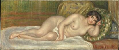 'Femme nue couchée (Gabrielle)', uno de los tres enormes desnudos horizontales que Renoir ejecutó entre 1903 y 1907.