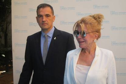 Carmen Thyssen en la inauguración de la exposición en Sant Feliu De Guíxols.