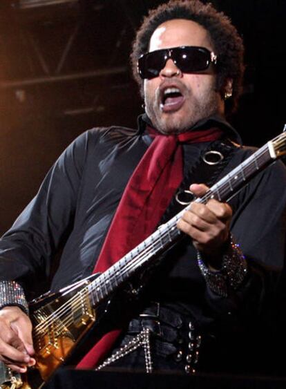 El cantante estadounidense Lenny Kravitz, durante su concierto en Benidorm, en 2005.