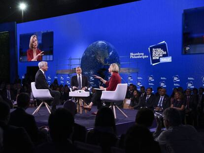 Una de las mesas de debate en el Bloomberg Business Forum 2019.