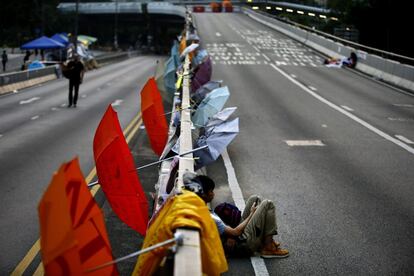 La protesta prodemocracia pierde intensidad en las calles de Hong Kong.