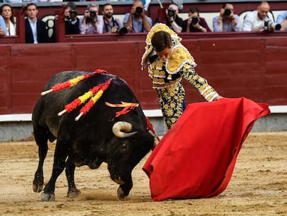 El Juli torea al natural el pasado 11 de mayo en Las Ventas.