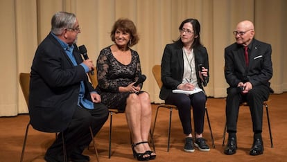 Castillo, Ibarra, Alejandra Espasande y García Joya, durante la presentación.