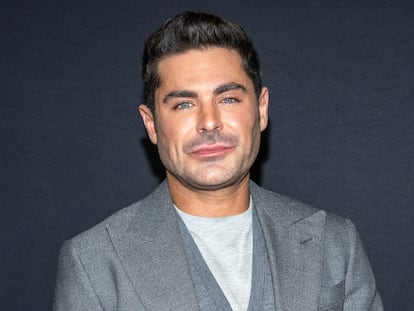 Zac Efron arrives at the Los Angeles Premiere of A24's "The Iron Claw"